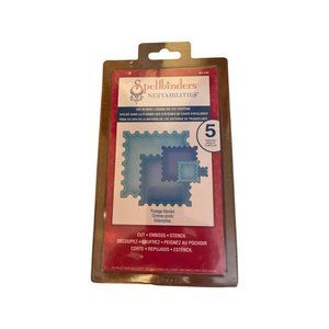 Spellbinders Nestabilities Postage Stamps Set Of 5 Cut Emboss Stencil NEW Sealed